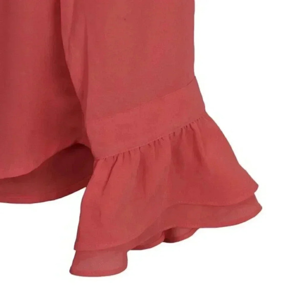 Banana Republic Factory  Ruffle Sleeve Blouse Shirt Gold Buttons Small Petite - Picture 3 of 11